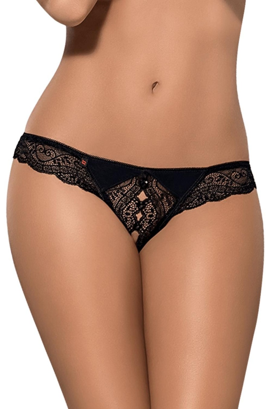 Knickers Obsessive | Miamor Crotchless Thong Black