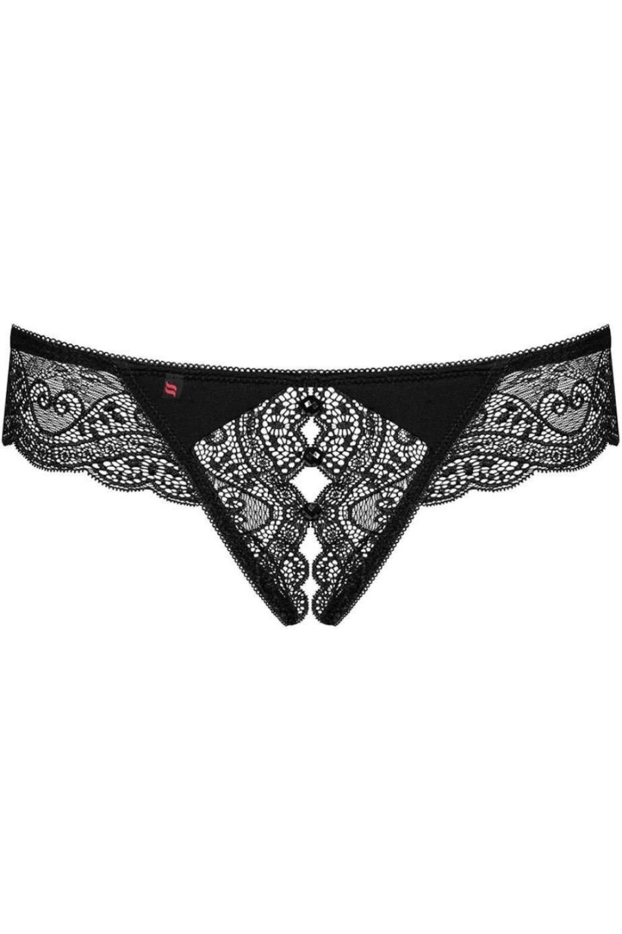 Knickers Obsessive | Miamor Crotchless Thong Black