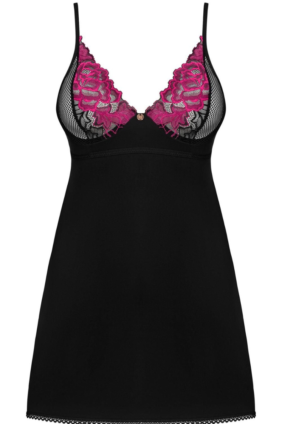 Lingerie Obsessive Lingerie Sets | Rosenty Chemise & Thong Black