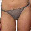 Lingerie Coco de Mer Crotchless Lingerie | Athena Open Thong Silver