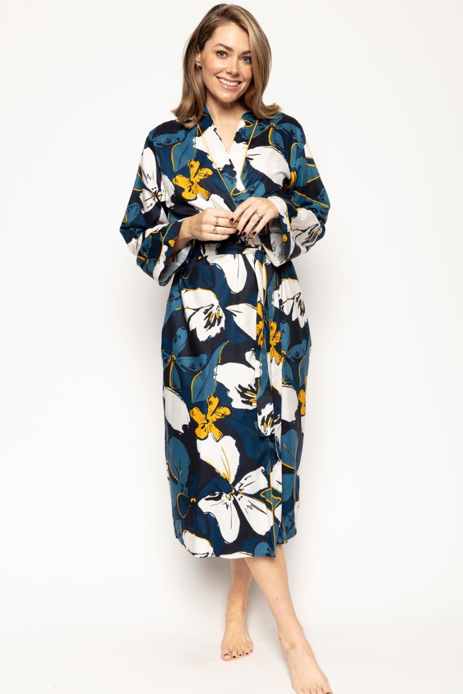 Nightwear Cyberjammies | Verity Floral Print Long Dressing Gown Multi