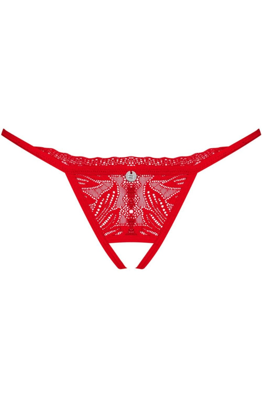 Lingerie Obsessive Crotchless Lingerie | Chilisa Crotchless Mini Thong Red