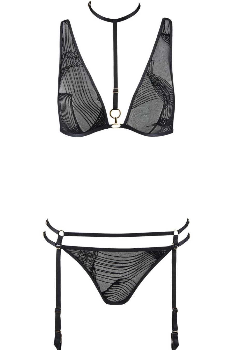 Lingerie Aubade Lingerie Sets | Heat Wave Triangle Bra & Tanga Black