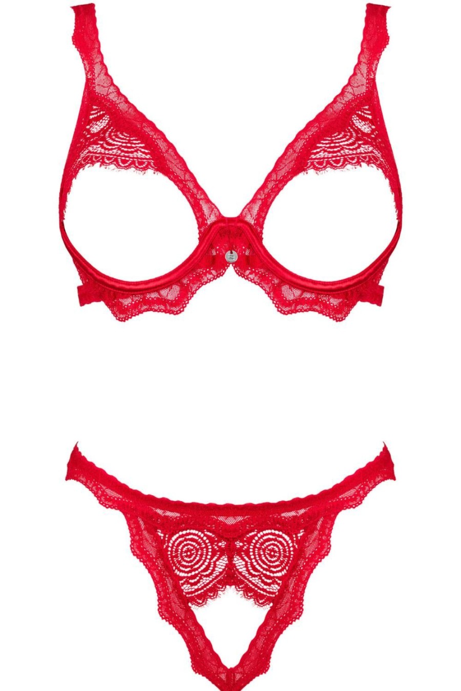 Lingerie Obsessive Lingerie Sets | Bergamore Open Bra & Thong Red