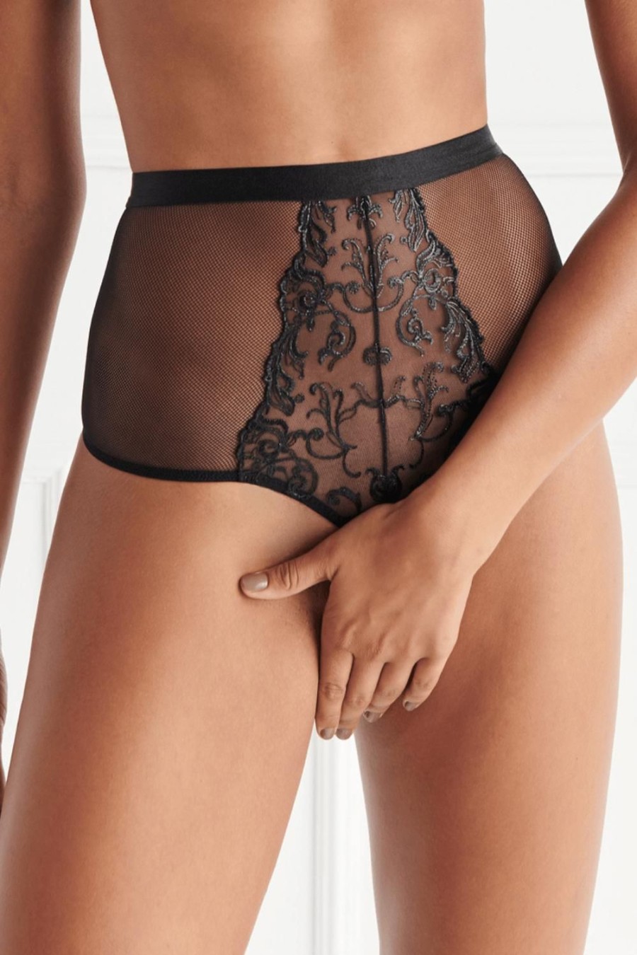 Lingerie Bracli Sheer Lingerie | Vienna High Waist Brief Black