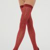 Hosiery Wolford Sheer Hold Ups | Heart Stay-Up Soft Cherry