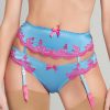 Lingerie Agent Provocateur Suspender Belts | Molly Suspender Blue/Pink