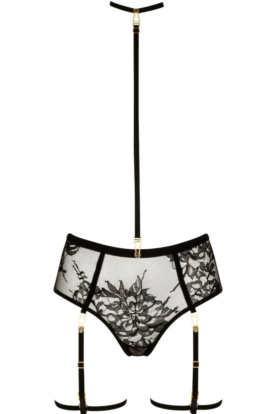 Lingerie Atelier Amour Open Back Knickers | Divine Promesse Open Harness Brief Black