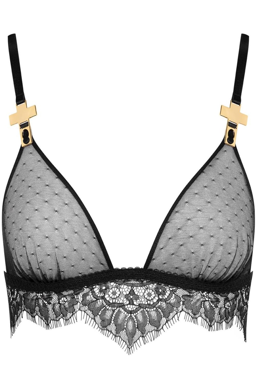 Lingerie Maison Close Sheer Lingerie | Inspiration Divine Openable Triangle Bra Black