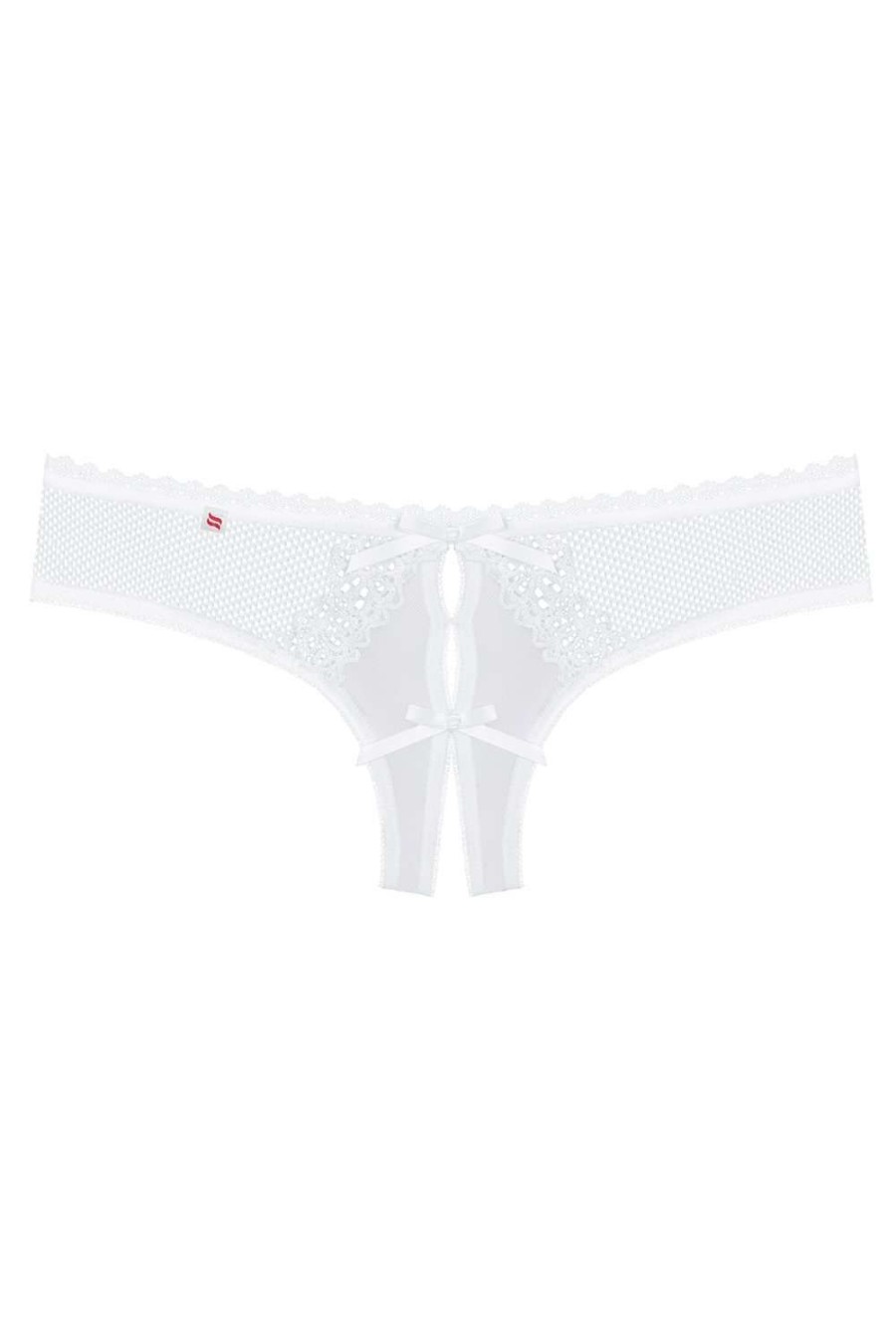 Lingerie Obsessive Ouvert Knickers | Alabastra Crotchless Thong White