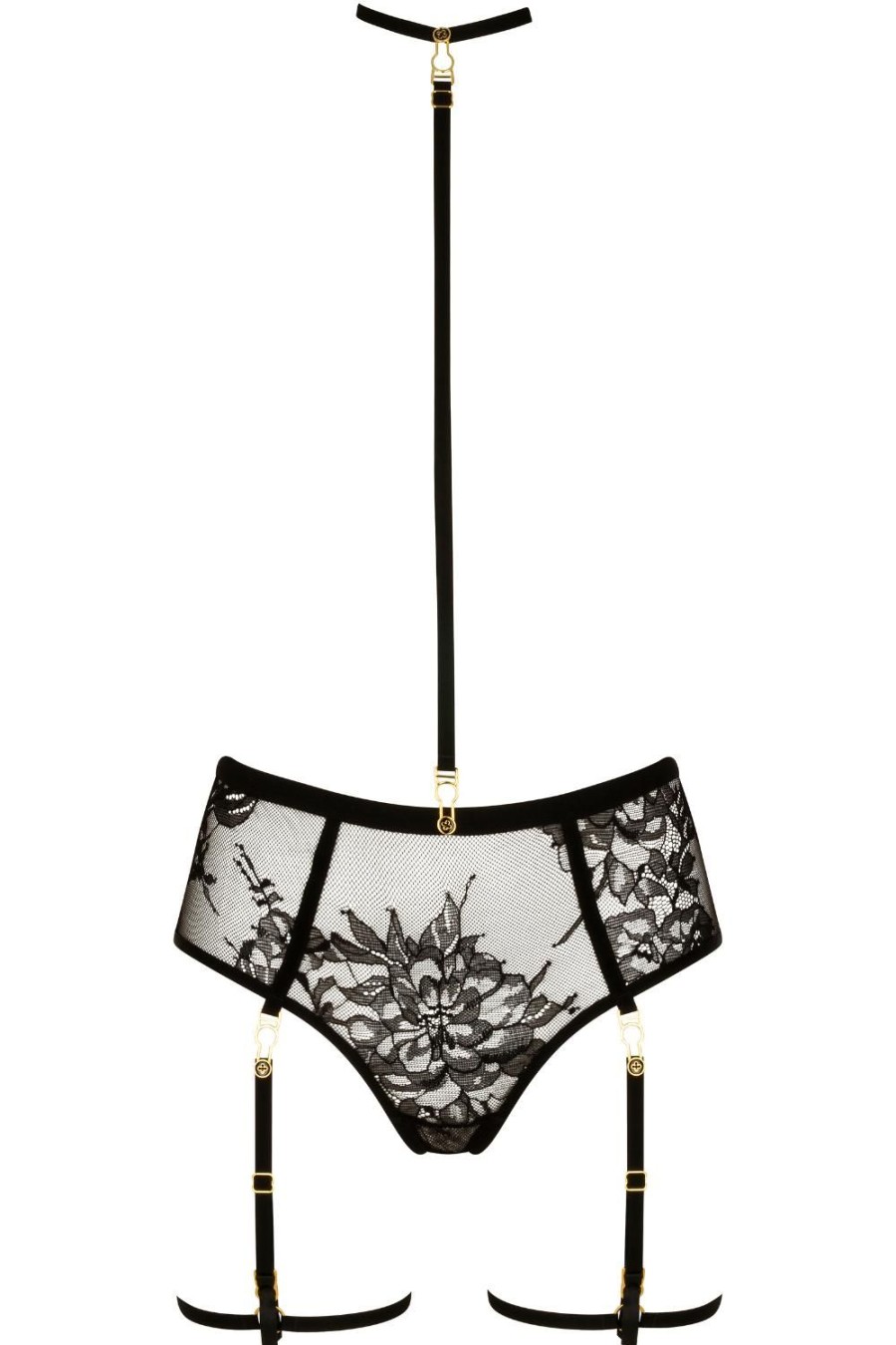 Lingerie Atelier Amour Harnesses | Divine Promesse Open Harness Brief Black