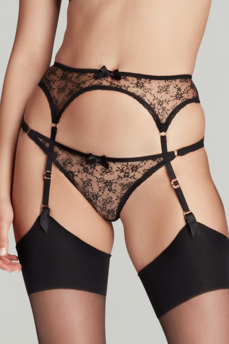 Lingerie Agent Provocateur Suspender Belts | Malorey Suspender Black