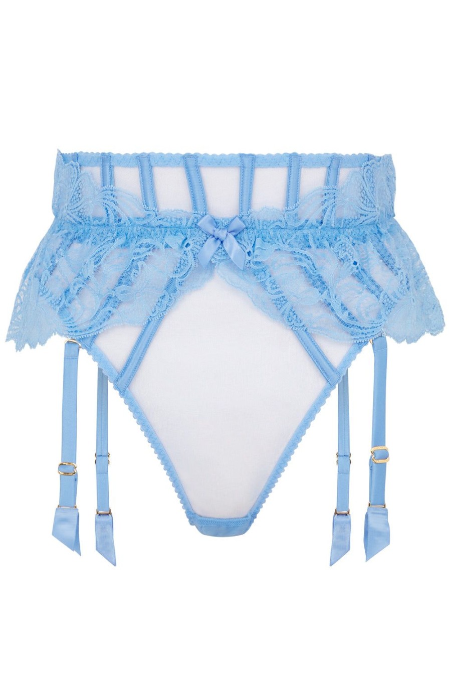 Lingerie Agent Provocateur Thongs | Rozlyn Suspender Thong Cornflower Blue