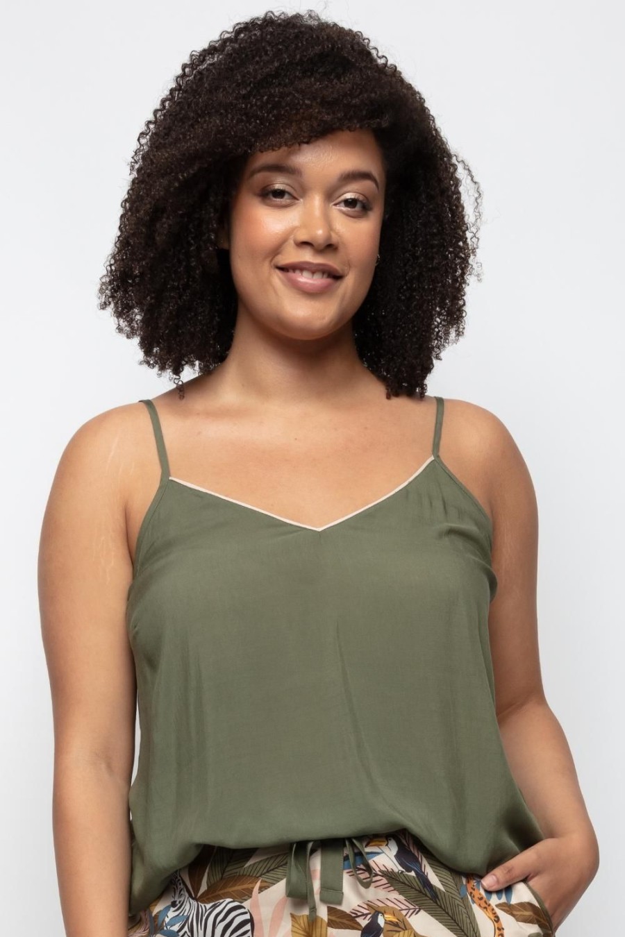 Nightwear Cyberjammies | Savannah Modal Camisole Olive