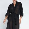 Nightwear Lise Charmel | Splendeur Soie Mid Length Sheer Robe Black