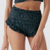 Lingerie Else Shorties | Botanist Silk Ruffled Shorts Cedar/Black