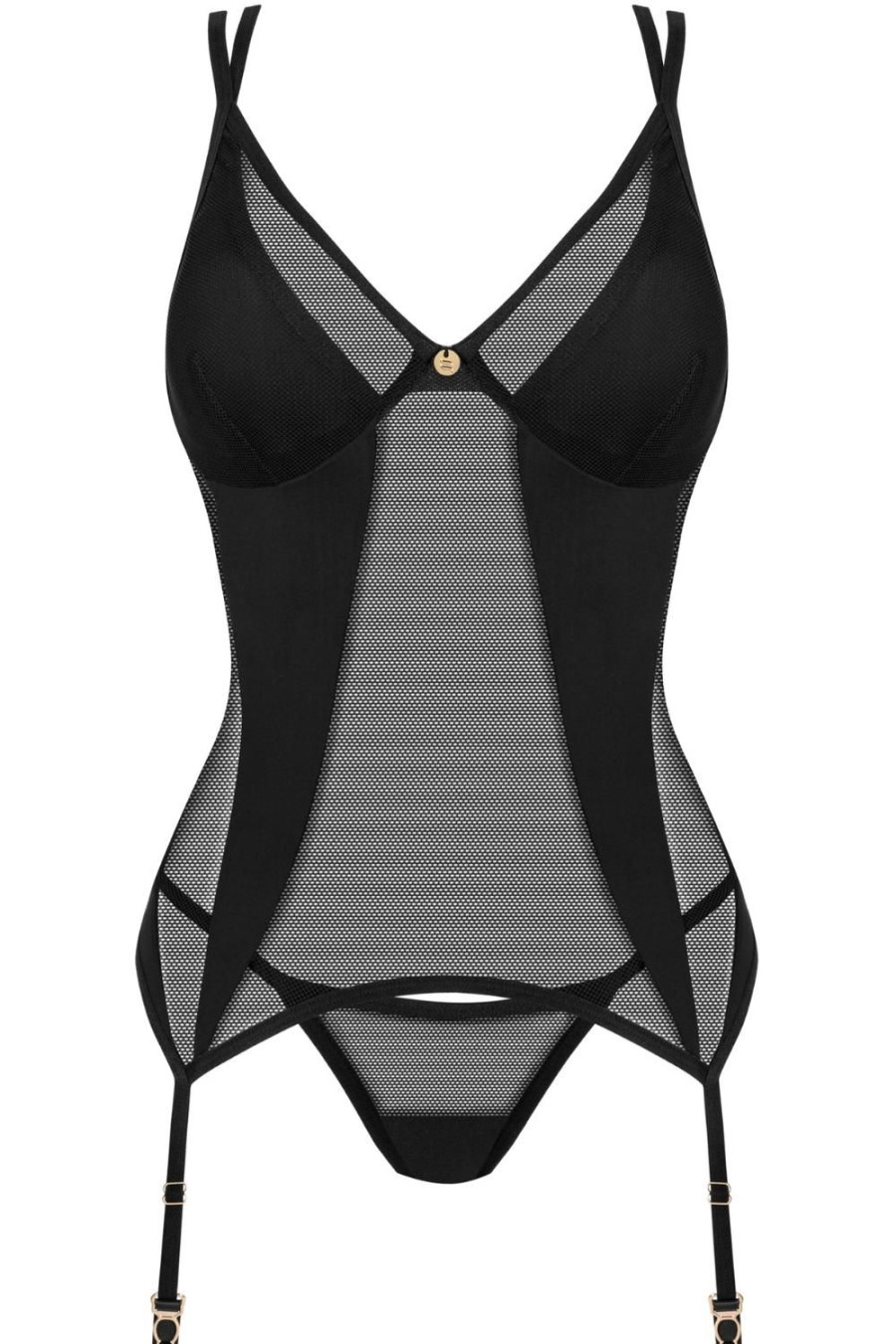 Lingerie Obsessive Lingerie Sets | Nesari Corset & Thong Black