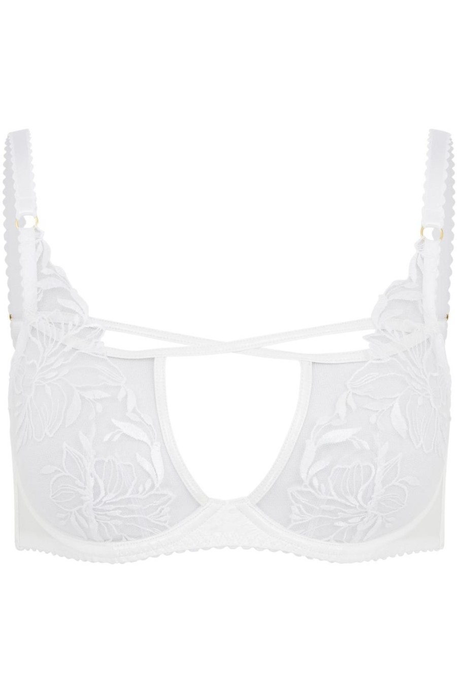 Lingerie Agent Provocateur Sheer Lingerie | Ozella Plunge Underwired Bra White