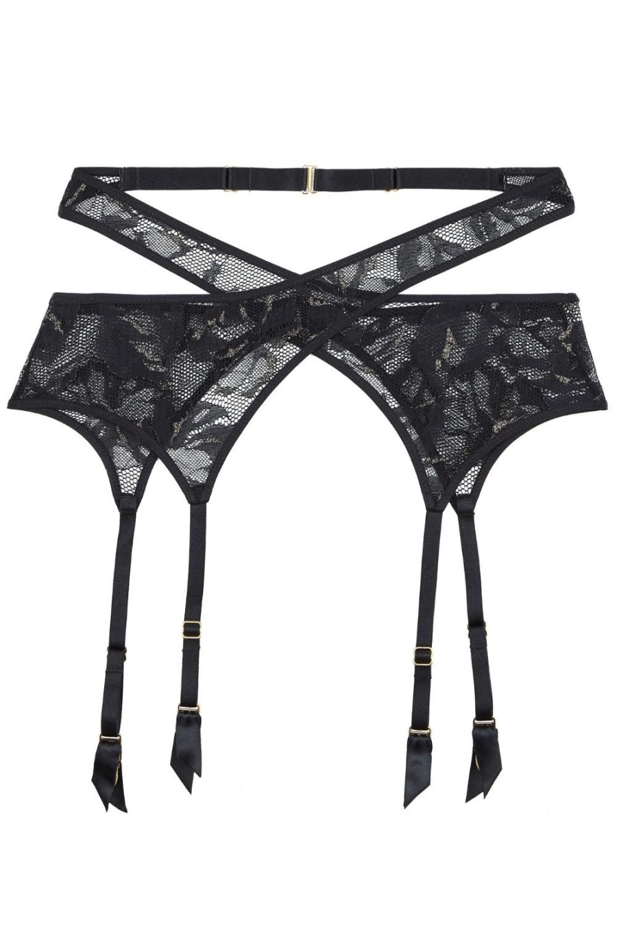 Lingerie Aubade Suspender Belts | Twist And Love Suspender Harness Black