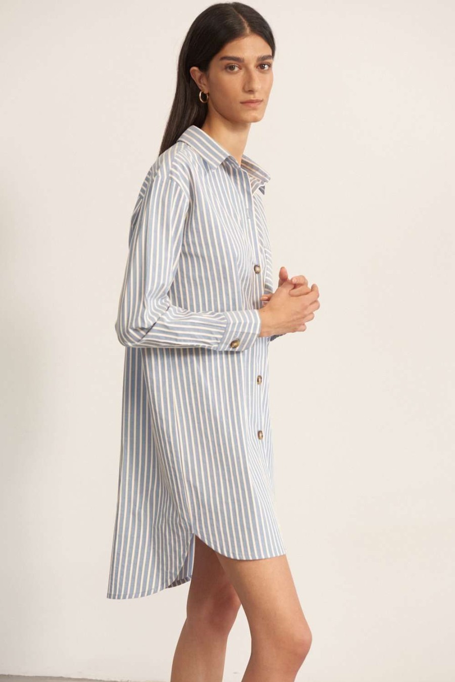 Lingerie Else Dresses | Hamptons Shirt Dress Blue/White/Saffron