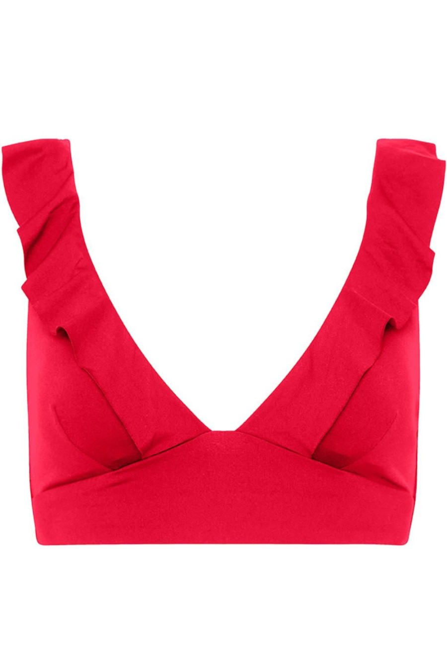 Swimwear Sea Level | Eco Essentials Frill Bikini Top Red