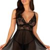 Lingerie Obsessive Lingerie Sets | Idillia Babydoll & Thong Black