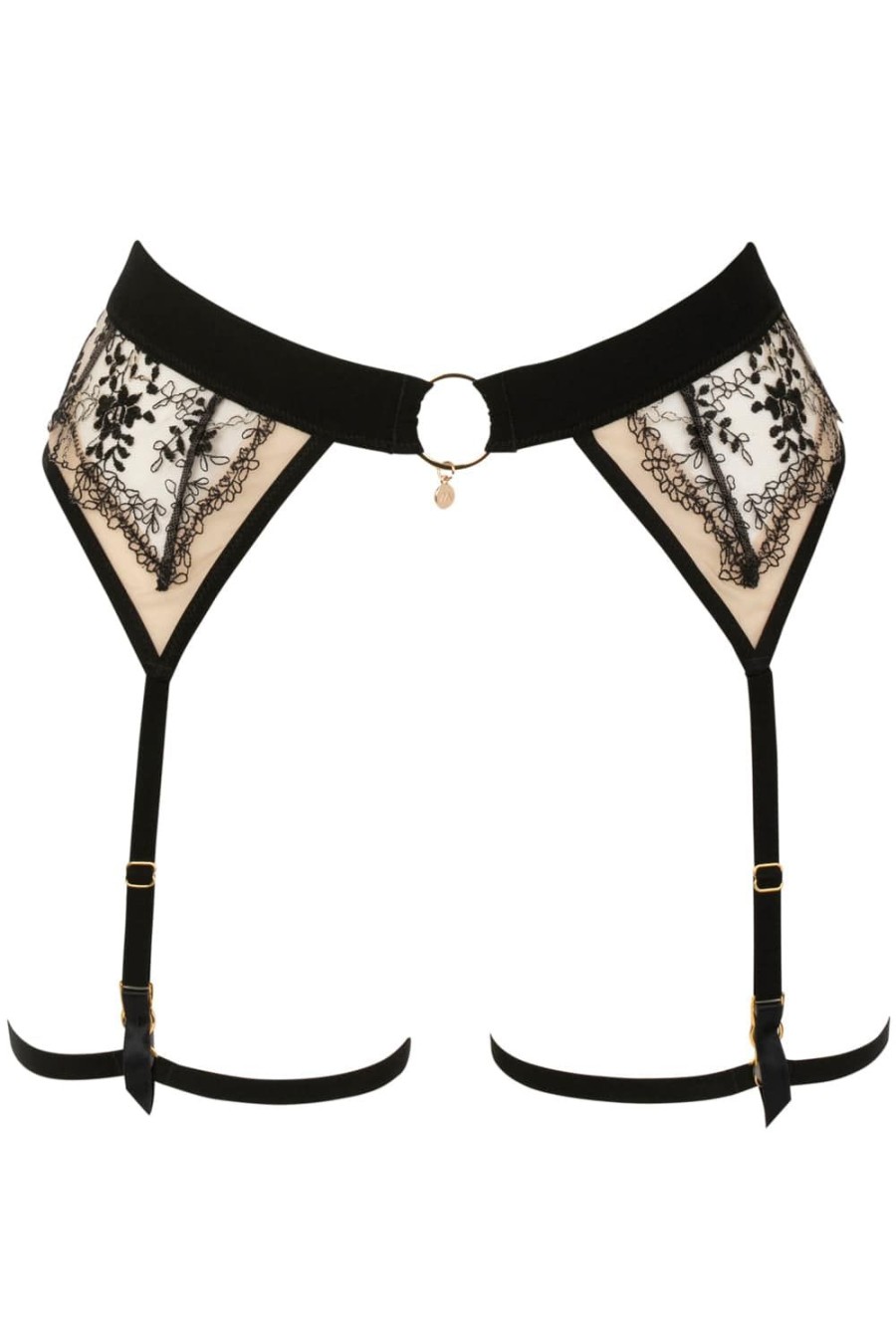 Lingerie Atelier Amour Harnesses | Apres Minuit Suspender Harness Nude/Black