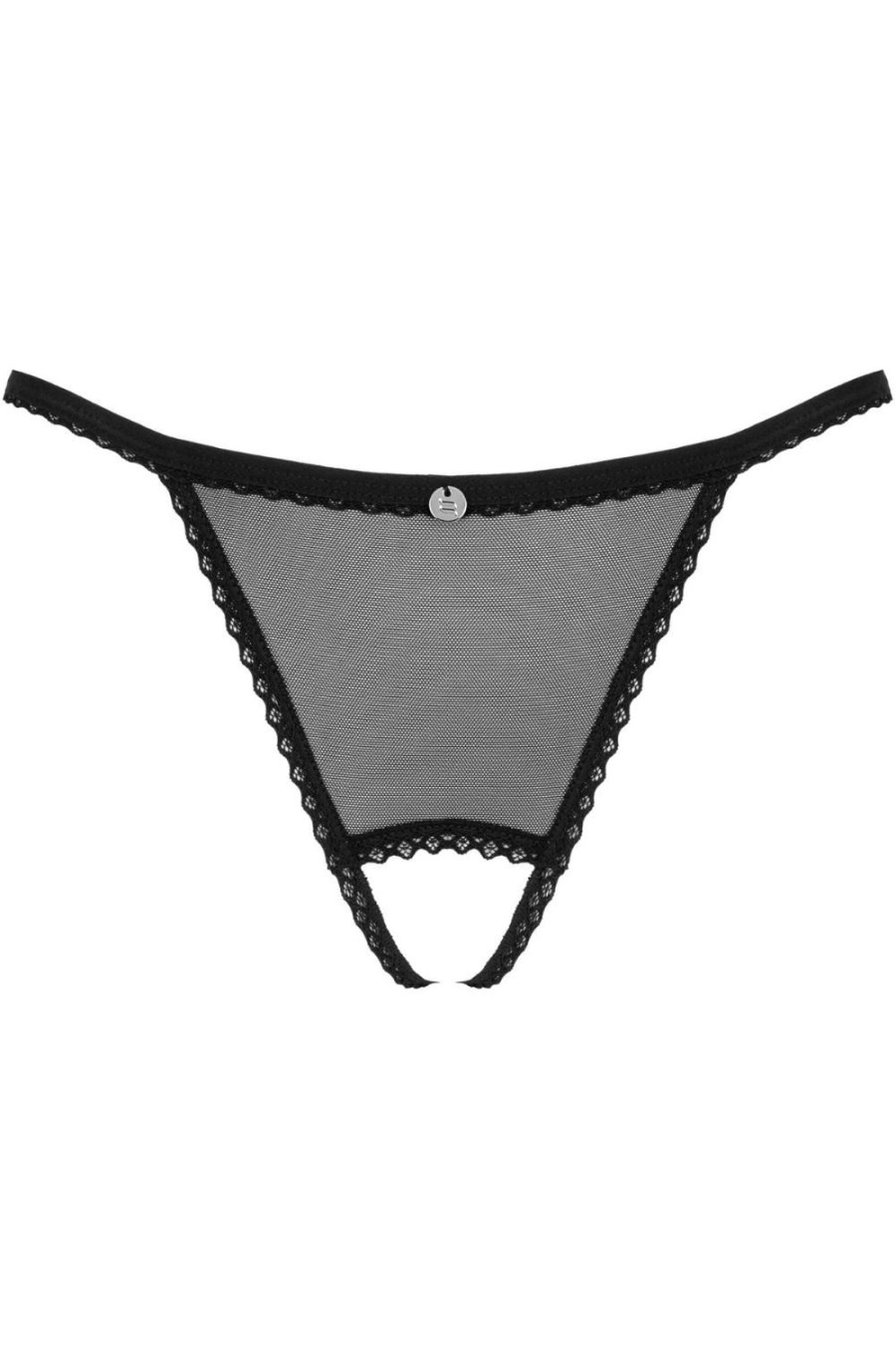 Lingerie Obsessive Crotchless Lingerie | Celia Noir Crotchless Thong Black