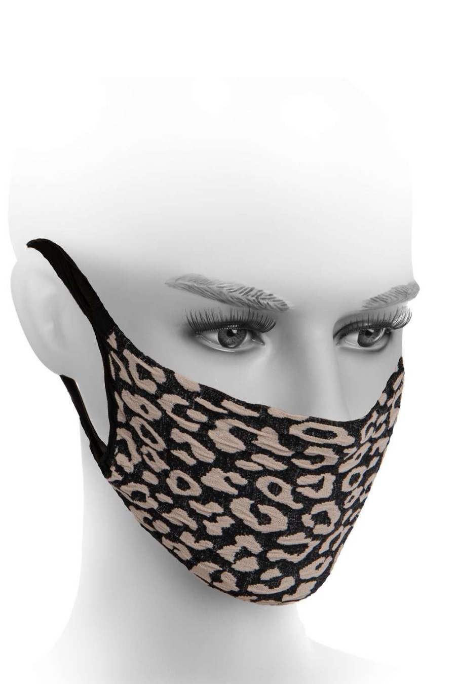 Accessories FiORE Masks & Blindfolds | Leopard Print Reusable Face Mask Black/Nude