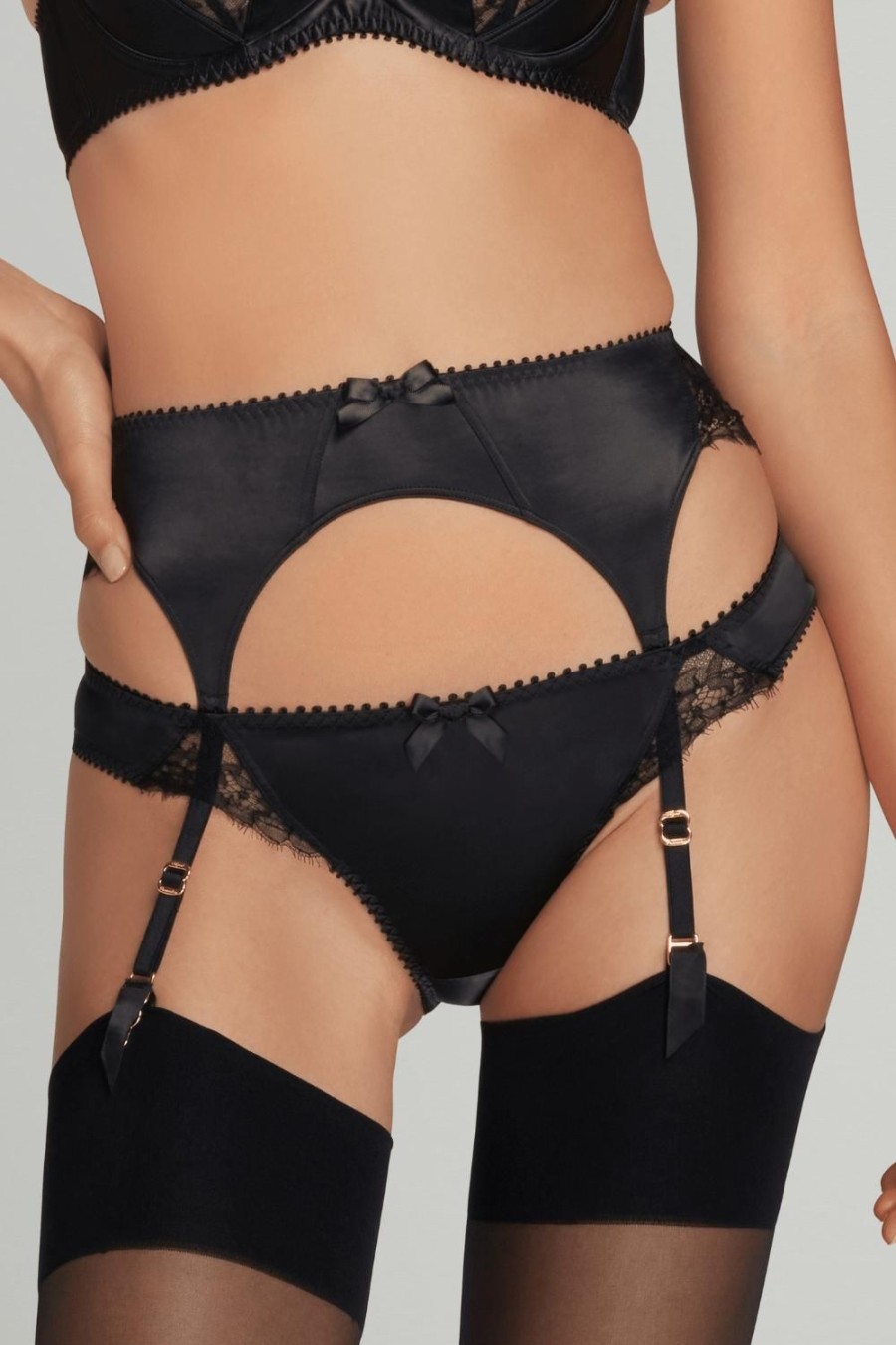 Lingerie Agent Provocateur Suspender Belts | Ryan Suspender Black