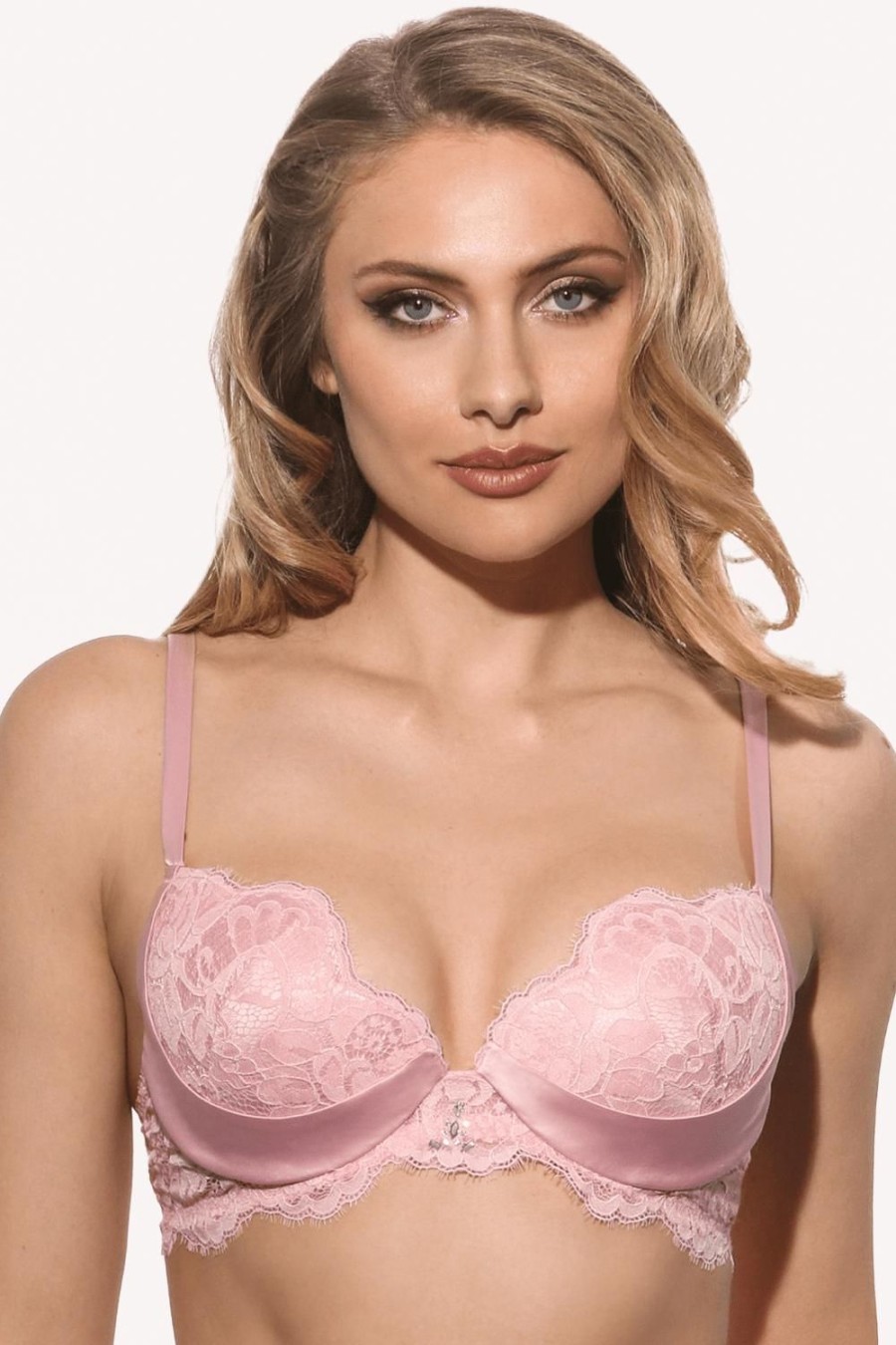 Bras Prelude | Marlene Push Up Bra With Swarovski Crystals (B-Dd Cup Sizes) Pink