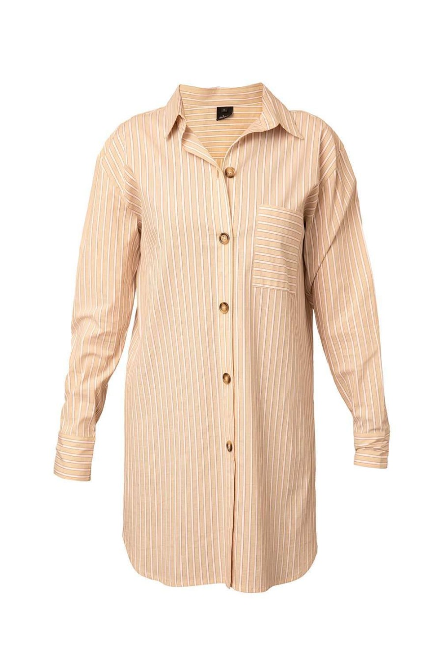 Lingerie Else Dresses | Hamptons Shirt Dress Flax/White/Clay