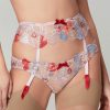 Lingerie Agent Provocateur Suspender Belts | Zuri Suspender Red/Blue/Sand