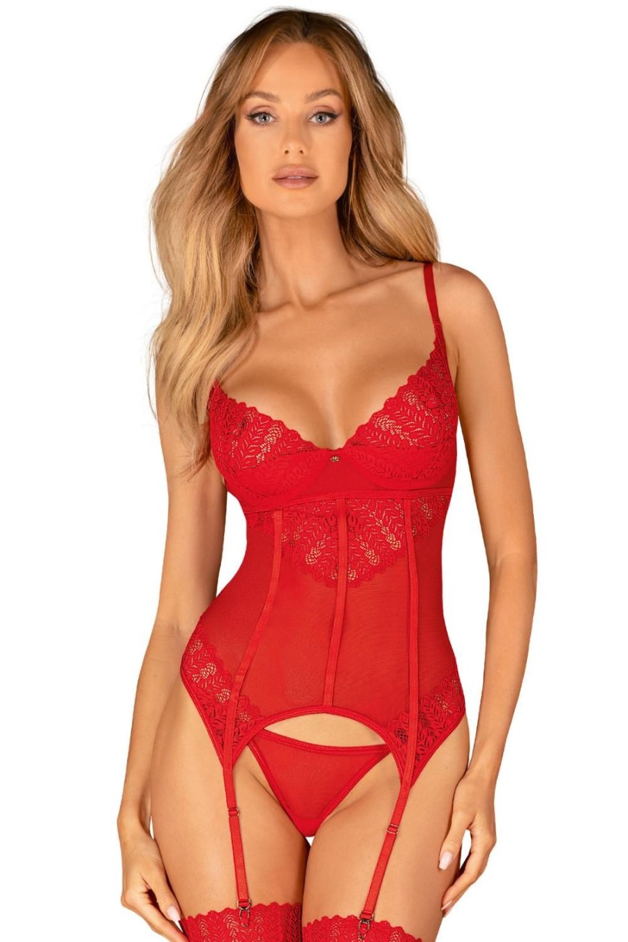 Lingerie Obsessive 2 Piece Sets | Ingridia Corset & Thong Red