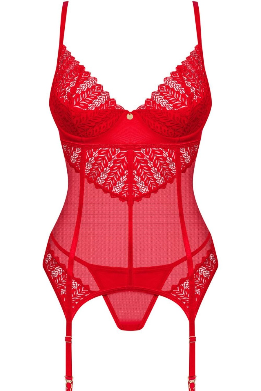 Lingerie Obsessive 2 Piece Sets | Ingridia Corset & Thong Red