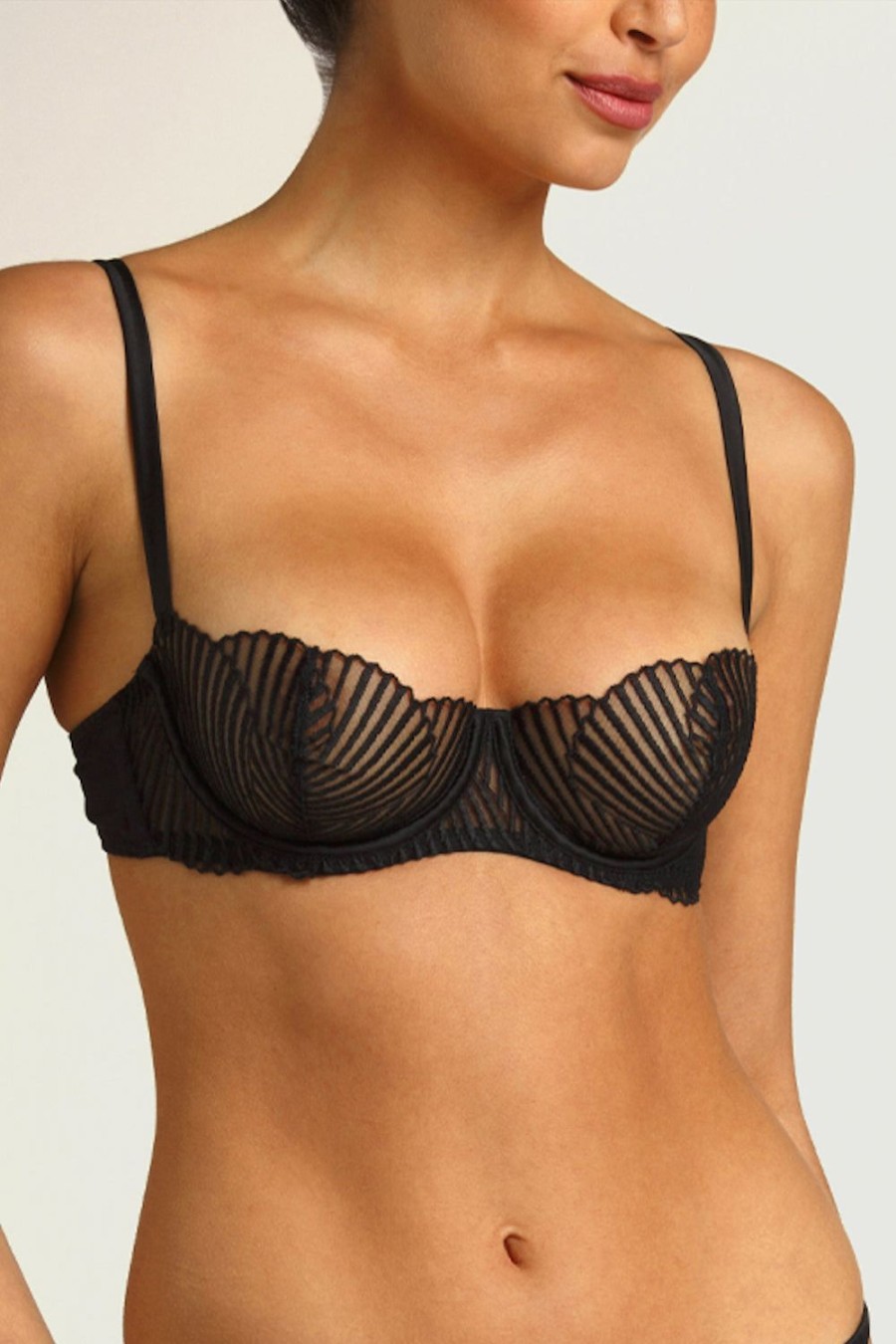 Bras Coco de Mer | Athena Underwired Balcony Bra Black