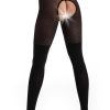 Hosiery Amour Patterned Tights | Cat Girl Open Crotch Tights 50/30 Den Black