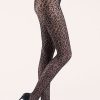 Hosiery Gabriella Patterned Tights | Leo Fishnet Tights Black