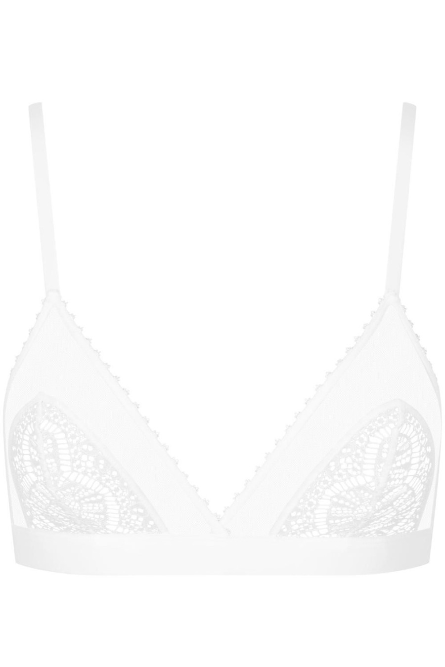 Lingerie Maison Close Sheer Lingerie | Accroche Coeur Triangle Bra White