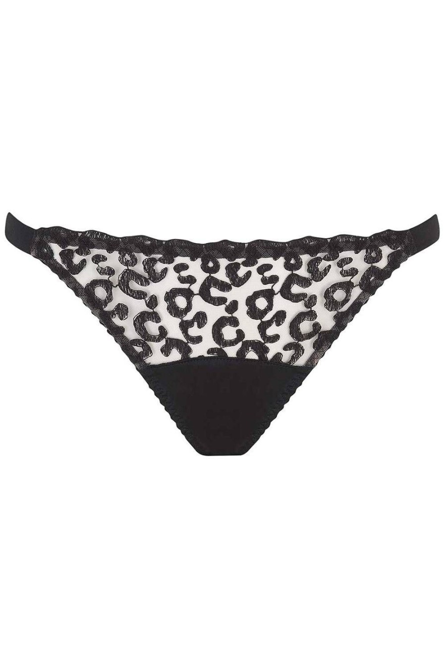 Lingerie Fleur of England Open Back Knickers | Kittie Ouvert Brief Black