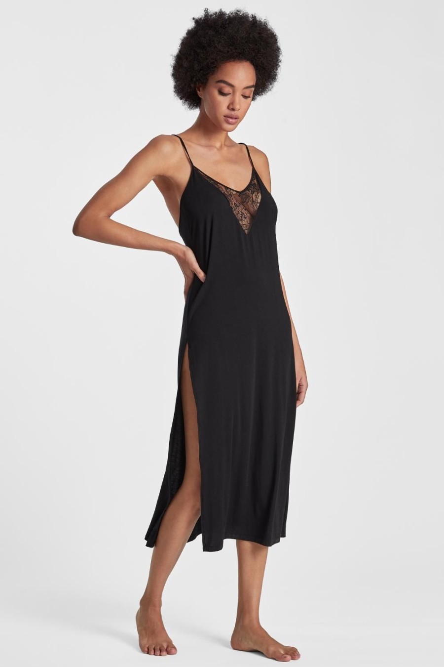 Lingerie Aubade Babydolls | Lazy Days Long Nightie Black