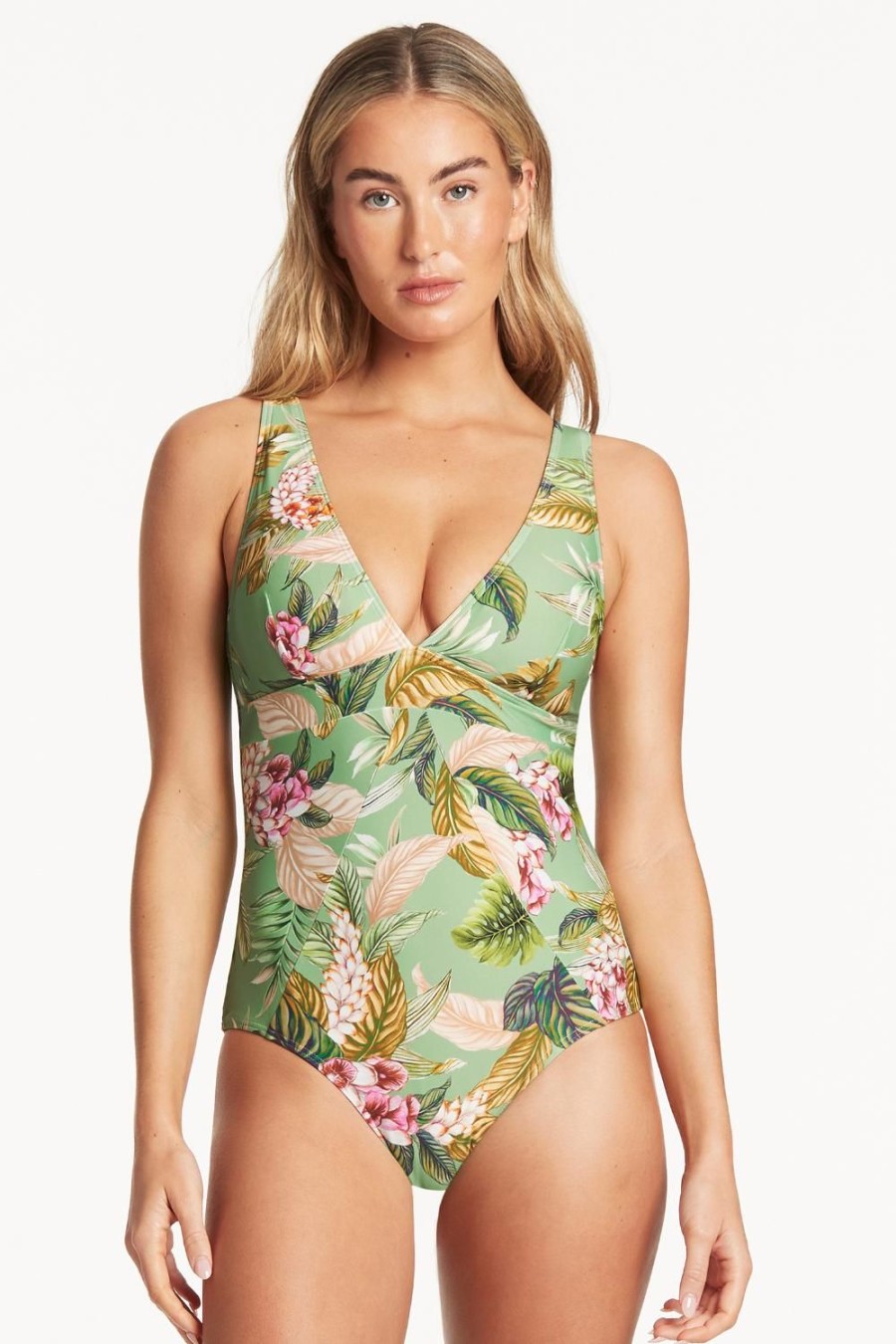 Swimwear Sea Level | Lost Paradise Swimsuit Green