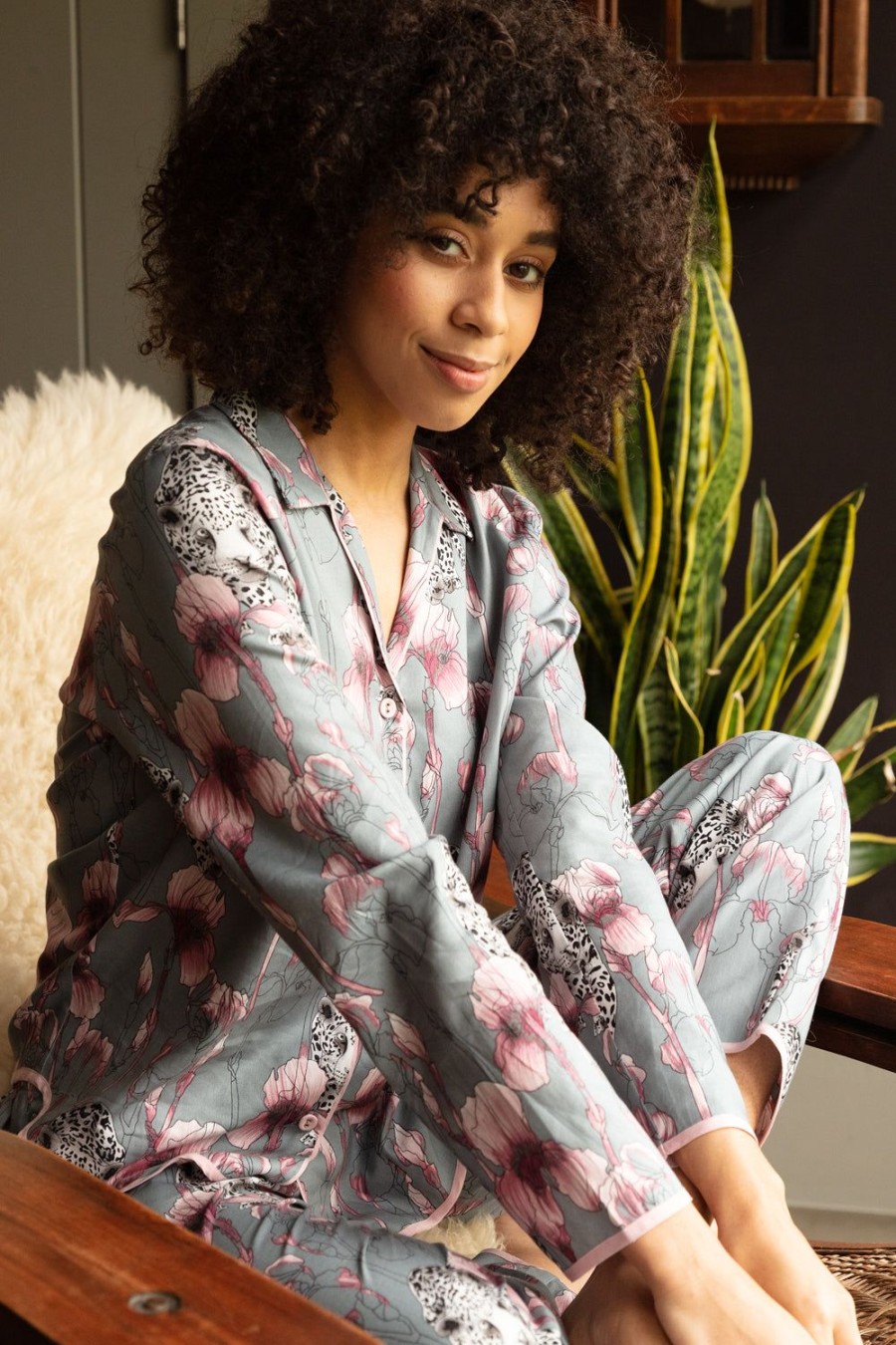 Nightwear Cyberjammies | Jessica Leopard Print Pyjama Top Multi