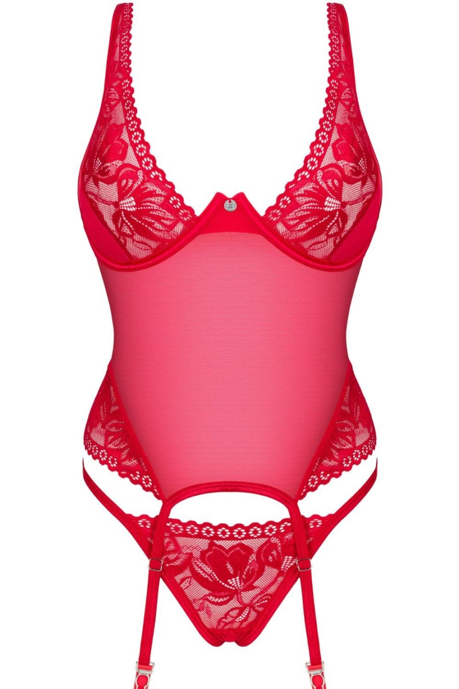 Lingerie Obsessive Lingerie Sets | Lacelove Corset & Thong Red