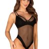 Lingerie Obsessive Crotchless Lingerie | Nesari Crotchless Teddy Black