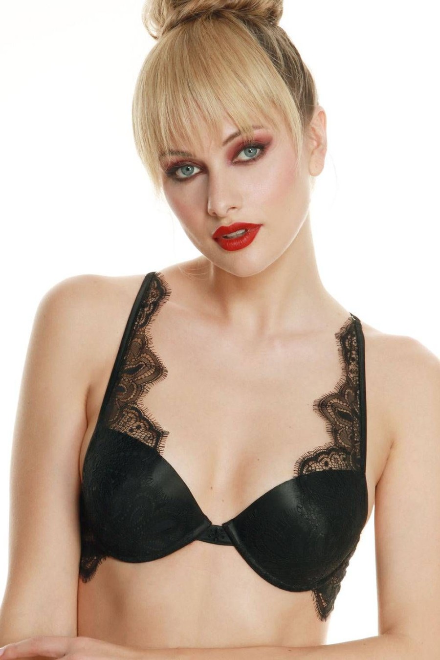 Bras Prelude | Tresor Push Up Bra With Swarovski Crystals (A-C Sizing) Black