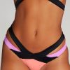 Swimwear Agent Provocateur | Mazzy Bikini Bottom Black/Coral/Neon Lilac