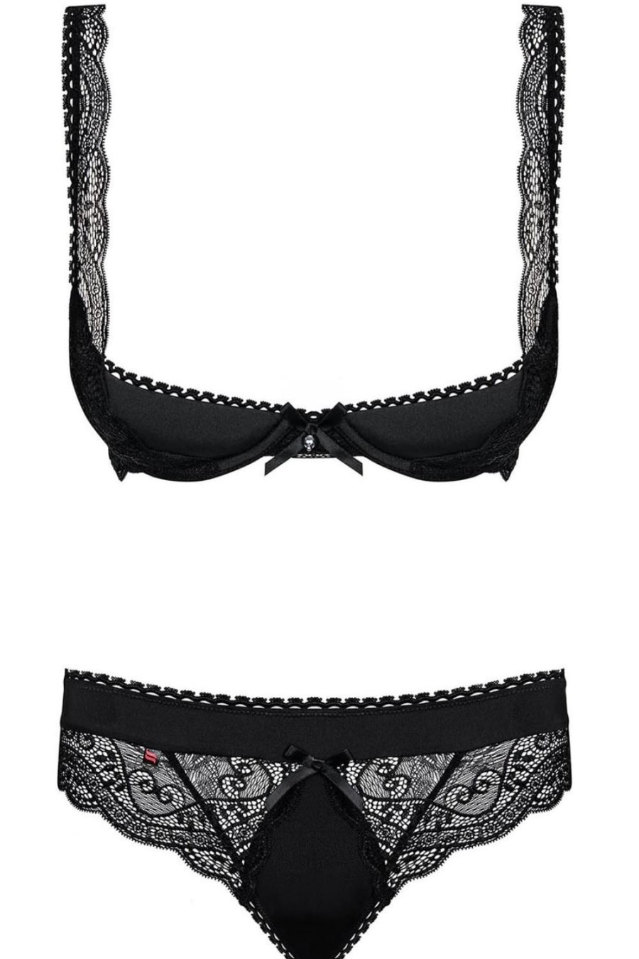 Lingerie Obsessive Lingerie Sets | Miamor Half Cup Bra & Panties Set Black