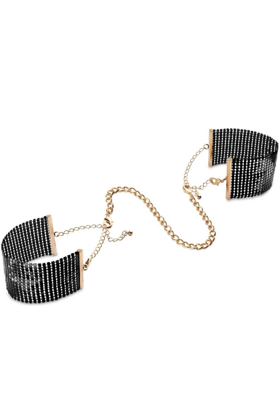 Pleasure Bijoux Indiscrets | Desir Metallique Metallic Mesh Cuffs Black