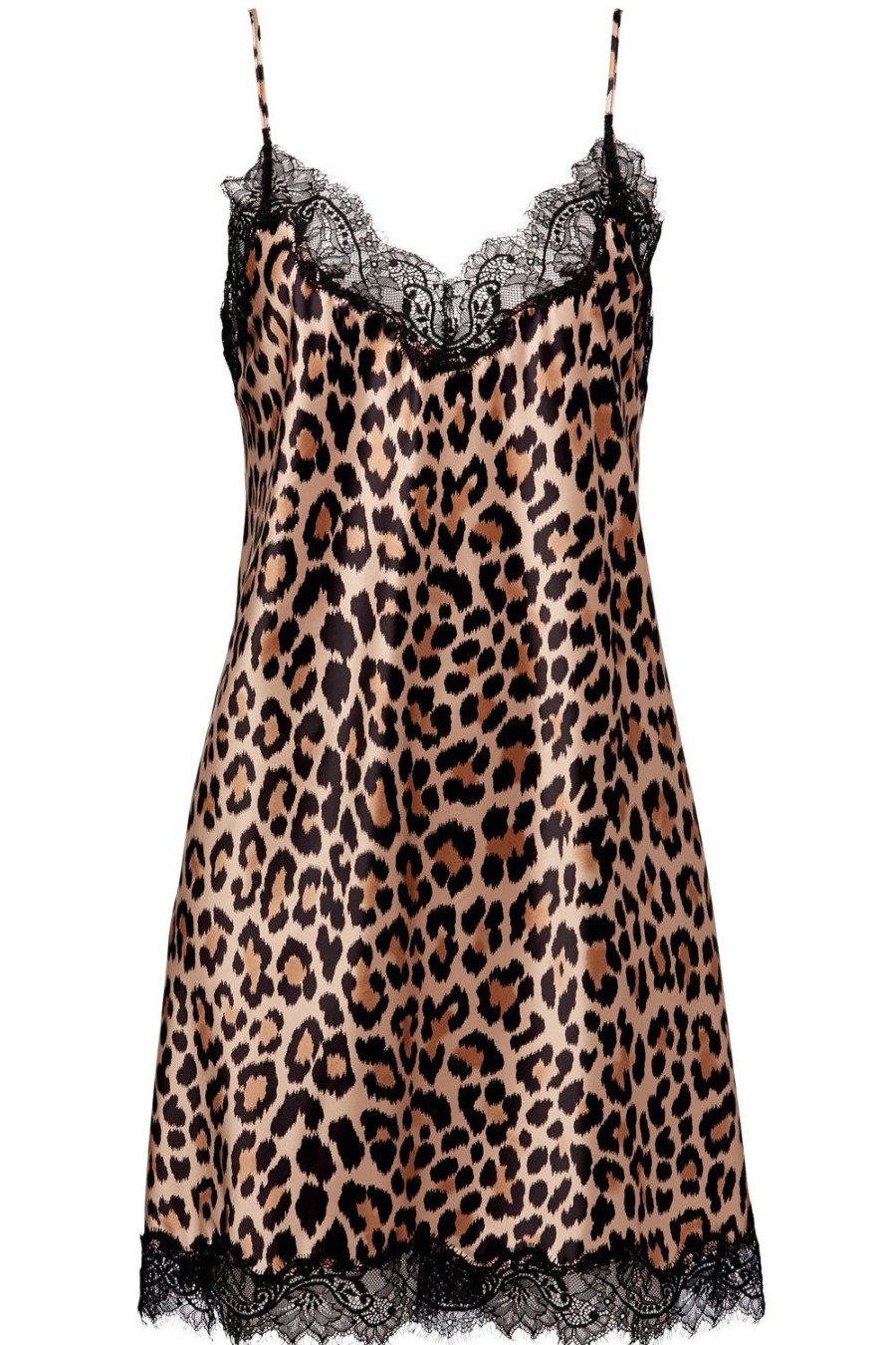 Nightwear Sainted Sisters | Scarlett Silk Chemise Animal/Black